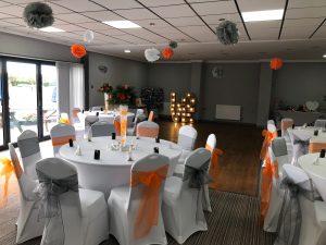 Function Room 1 Orange and Black Wedding